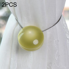 2 PCS Fashion Cat Eye Resin Steel Wire Magnet Curtain Buckle Tie Rope, Cat Eye Resin