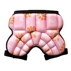 Children Outdoor Sports Roller Skating Protective Gear Hip Butt Padded Shorts Pants, Anti-fall Pants (Pink)