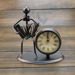 Creative Iron Stainless Steel Small Alarm Clock Retro Personalized Watches and Clocks Boutique Gifts, Small Alarm Clock