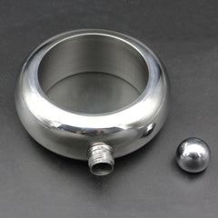 Fashion Creative 100ML Thickened Stainless Steel Bracelet Jug  3.5 Oz, Silver