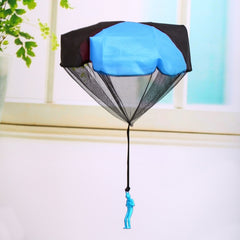 Hand Throwing Mini Play Parachute Paratrooper Outdoor Games Children Educational Toys with Figure Soldier for Kids, Random Color Delivery, Hand Throwing Parachute