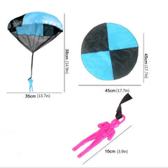 Hand Throwing Mini Play Parachute Paratrooper Outdoor Games Children Educational Toys with Figure Soldier for Kids, Random Color Delivery, Hand Throwing Parachute