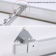 15x30mm Supermarket Shelves Display Electroplated Square Crossbar hook Bracket, Length: 1m, Crossbar Hook