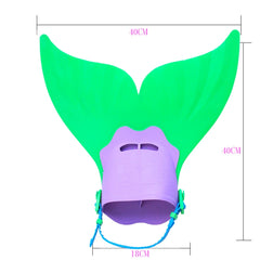 Mermaid Swim Fin Adjustable Diving Monofin Swimming Foot Flipper for Kids, Diving Monofin (Green), Diving Monofin (Blue)