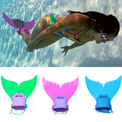Mermaid Swim Fin Adjustable Diving Monofin Swimming Foot Flipper for Kids, Diving Monofin (Green), Diving Monofin (Blue)