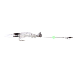 Luminous Shrimp Shape Fishing Lures Artificial Fishing Bait with Hook, Length: 7cm, White Black