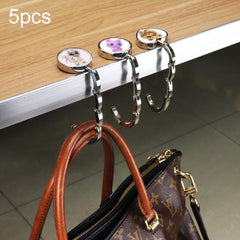 5 PCS Round Folding Hook Bag Hanger, Length:10.1cm, Random Color Delivery, Bag Hanger