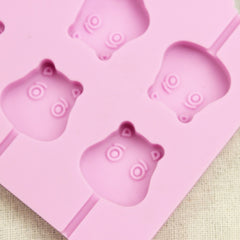 12-Capacity DIY Silicone Chocolate Molds(Lollipop Shape), Cherry Blossoms Shape, Cow Shape, Lollipop Shape