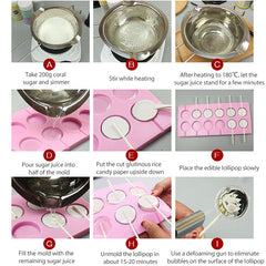 12-Capacity DIY Silicone Chocolate Molds(Lollipop Shape), Lollipop Shape