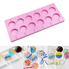12-Capacity DIY Silicone Chocolate Molds(Lollipop Shape), Lollipop Shape