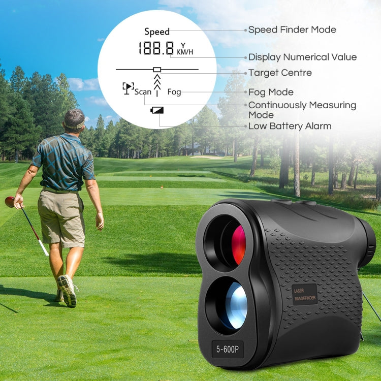 5-600P Handheld Golf Laser Distance Measuring Instrument Telescope Range Finder Distance Measurer, 600m, 5-600m