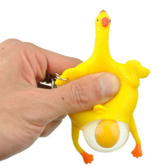 12 PCS Spoof Tricky Funny Gadgets Toys Vent Chicken Whole Egg Laying Hens Crowded Latex Rubber Anti Stress Ball, Vent Chicken Whole Egg