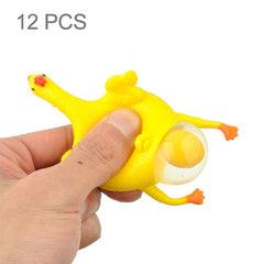 12 PCS Spoof Tricky Funny Gadgets Toys Vent Chicken Whole Egg Laying Hens Crowded Latex Rubber Anti Stress Ball, Vent Chicken Whole Egg