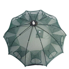 10 Holes Automatic Foldable Fishing Net Nylon Shrimp Crab Minnow Trap Fish Cast Net Fishing Tackle, 10 Holes