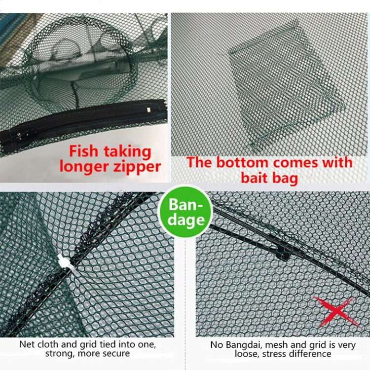16 Holes Automatic Foldable Fishing Net Nylon Shrimp Crab Minnow Trap Fish Cast Net Fishing Tackle, 16 Holes