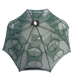 16 Holes Automatic Foldable Fishing Net Nylon Shrimp Crab Minnow Trap Fish Cast Net Fishing Tackle, 16 Holes
