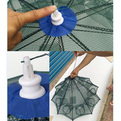 20 Holes Automatic Foldable Fishing Net Nylon Shrimp Crab Minnow Trap Fish Cast Net Fishing Tackle, 20 Holes