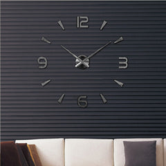 Bedroom Home Decoration Watch Frameless 3D Mirror Large DIY Wall Sticker Mute Clock, Size: 100*100cm, 3M013S (Black), 3M013S (Gold), 3M013S (Silver)