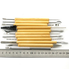 11 in 1 Wooden DIY Clay Cutter Pottery Clay Sculpture Utility Knife Set, Sculpture Utility Knife Set