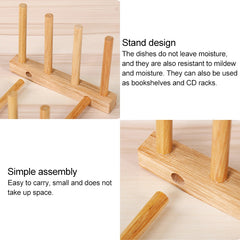 Solid Wood Dish Drip Rack Plate Holder, Size: 14x12x10cm, 3 Grid
