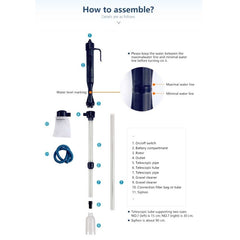 Electric Multi-functional Length Adjustable Fish Tank Cleaning Water Filter, Multi-functional