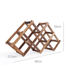 6 Bottles Racks Foldable Wine Stand Wooden Wine Holder Kitchen Bar Display Shelf, 6 Bottles