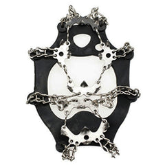 One Pair 19 Teeth Anti-Slip Ice Gripper Hiking Climbing Chain Shoes Covers, Size: M, 19 Teeth Size:M(Black), 19 Teeth Size:M(Orange)
