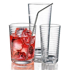 5pcs Reusable Stainless Steel Bent Drinking Straw + Cleaner Brush Set Kit,  215*6mm, 215*6mm (Bent)