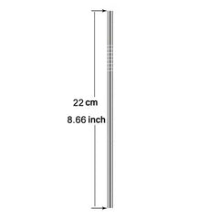 5pcs Reusable Stainless Steel Straight Drinking Straw + Cleaner Brush Set Kit,  215*8mm, 215*8mm (Straight)