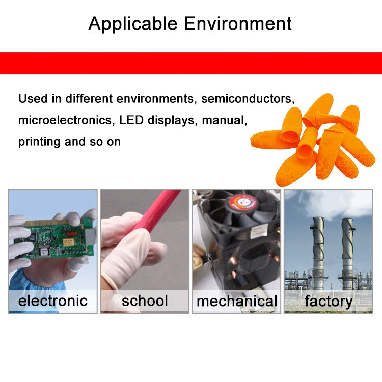 100pcs / Pack Antistatic Antislip Durable Fingertips Latex Protective Gloves, Size: M, 2.6*6.3cm, Size: M, 2.6*6.3cm