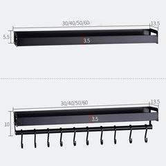 60cm Kitchen Multi-function Wall Hanging Holder Seasoning Storage Rack, 60cm(Silver)