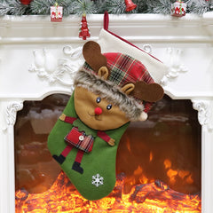 Christmas Ornament Decoration Christmas Stocking Gift Bag Pendant, Elk, Snowman, Santa Claus