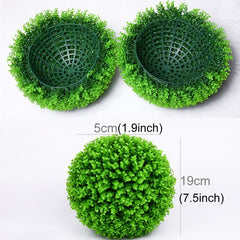 Artificial Green Eucalyptus Plant Ball Tree Wedding Event Home Outdoor Decoration Hanging Ornament, Diameter: 7.5 inch, 7.5 inch