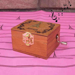 Home Decor Creative Exquisite Retro Wooden Birthday Decorations Music Box, Random Style Delivery, Wooden Birthday