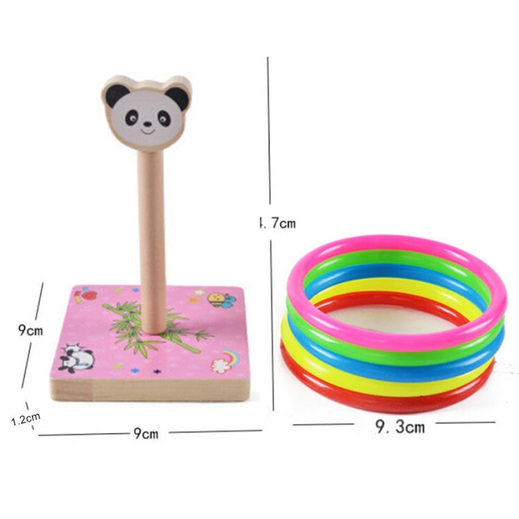 Kindergarten Children Wooden Panda Animal Throwing Ring Toss Games Activities Toys, Size: 9*9*14.7cm, HC5190A, HC5190B, HC5190C, HC5190D