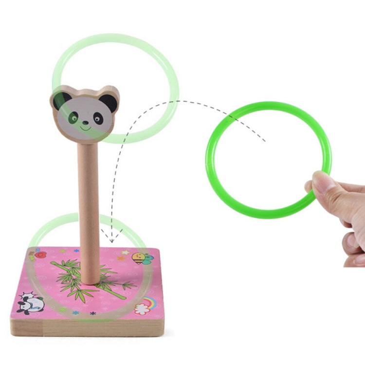 Kindergarten Children Wooden Panda Animal Throwing Ring Toss Games Activities Toys, Size: 9*9*14.7cm, HC5190A, HC5190B, HC5190C, HC5190D