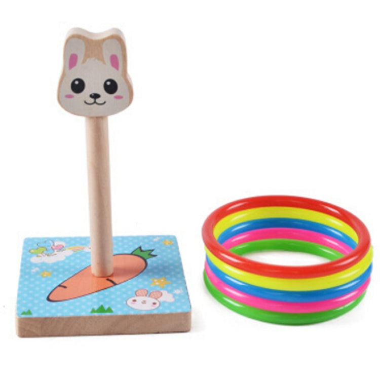 Kindergarten Children Wooden Panda Animal Throwing Ring Toss Games Activities Toys, Size: 9*9*14.7cm, HC5190A, HC5190B, HC5190C, HC5190D