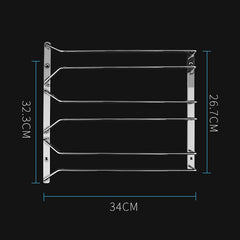 MICLAN Three Rows Stainless Steel Hanging Wine Glass Holder, Size: 34*32*27cm, Size: 34*32*27cm