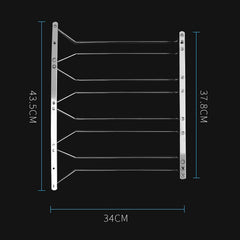 MICLAN Four Rows Stainless Steel Hanging Wine Glass Holder, Size: 34*38*43cm, Size: 34*38*43cm