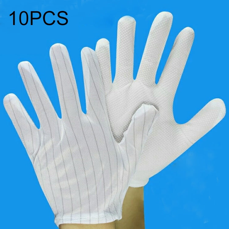 10 Pairs Anti-static Striped Dispensing Gloves, Size：Free Size, Dispensing Gloves