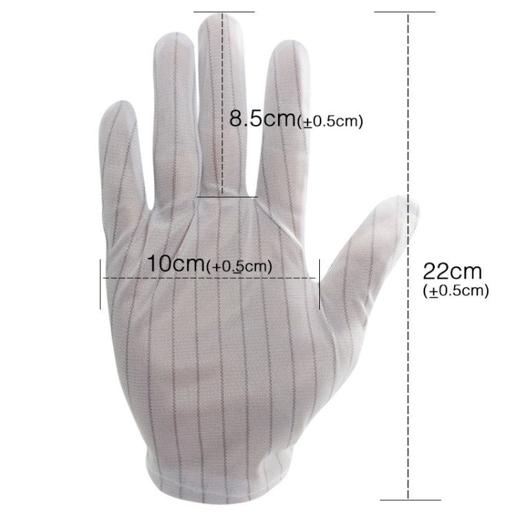 10 Pairs Anti-static Striped Dispensing Gloves, Size：Free Size, Dispensing Gloves