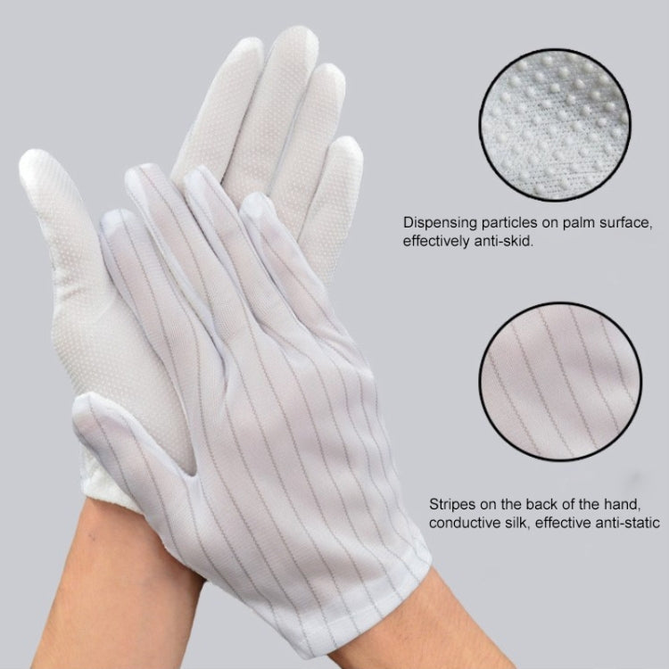 10 Pairs Anti-static Striped Dispensing Gloves, Size：Free Size, Dispensing Gloves