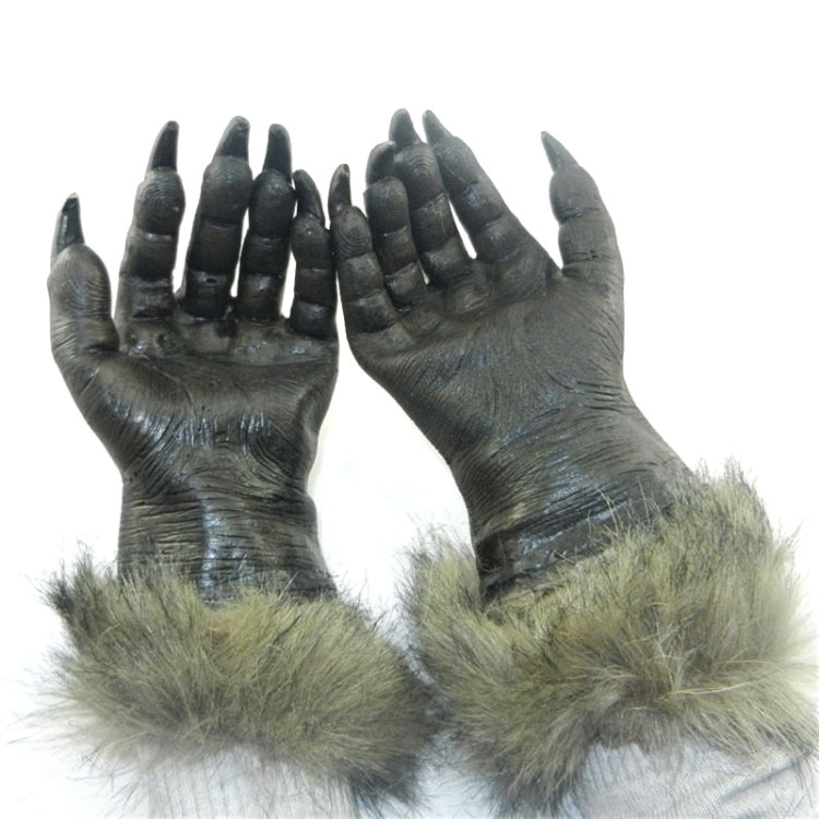 1 Pair Halloween Decoration Latex Wolf Gloves Halloween Festival Party Fancy Masquerade Glove Props, Wolf Gloves