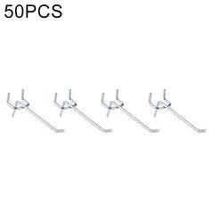 10pcs Supermarket Clothing Shop Pegboard Slat Wall Hook Shelf Hole Plate, Hole Pitch: 2.5cm, Length: 10cm, Wire Diameter: 3.3mm, Length: 10cm