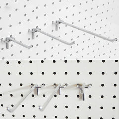 10pcs Supermarket Clothing Shop Pegboard Slat Wall Hook Shelf Hole Plate, Hole Pitch: 2.5cm, Length: 10cm, Wire Diameter: 3.3mm, Length: 10cm