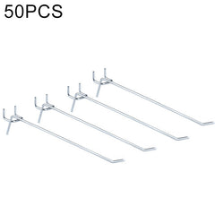 10pcs Supermarket Clothing Shop Pegboard Slat Wall Hook Shelf Hole Plate, Hole Pitch: 2.5cm, Length: 20cm, Wire Diameter: 3.3mm, Length: 20cm
