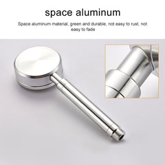 Space Aluminum Round Shape High Pressure Handheld Shower Head Water Saving Bathroom Accessories, Size: 23 x 8.2 x 2cm, BT-209 (Gold), BT-209 (Blue), BT-209 (Red), BT-209 (Silver)