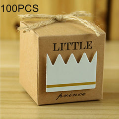 100 PCS European Style Wedding Sugar Box, Size: 5.3x5.3x5.3cm, Princess Crown shaped, Prince Crown shaped