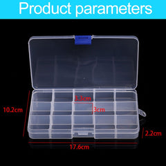 Removable Grid Plastic 15 Slots Box Organizer for Jewelry Earring Fishing Hook Small Accessories, 15 Slots (Purple+Blue), 15 Slots (Baby Blue+Blue), 15 Slots (White+Blue), 15 Slots (White+Pink), 15 Slots (Pink+Blue)