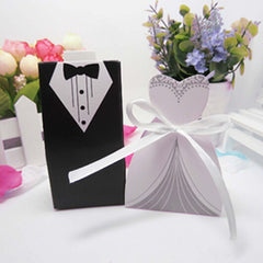 100 PCS Wedding European The Bride and Groom Sugar Box, Sugar Box